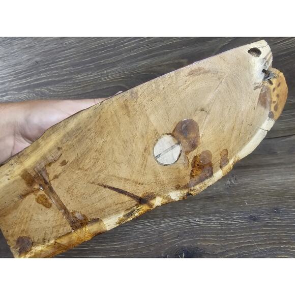 Vintage Live Edge Wood Desk Clock Standing 8" X 10.5" Hand Made - Picture 8 of 10